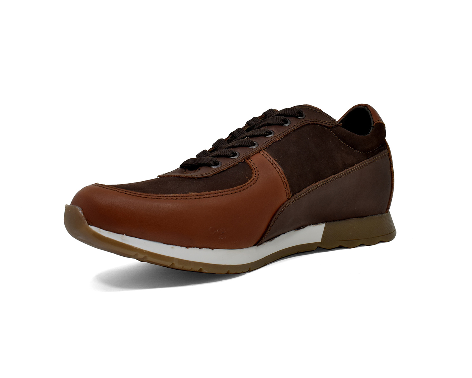 Foto 3 pulgar | Tenis Casual Warlock 2504 Café De Piel Para Hombre.