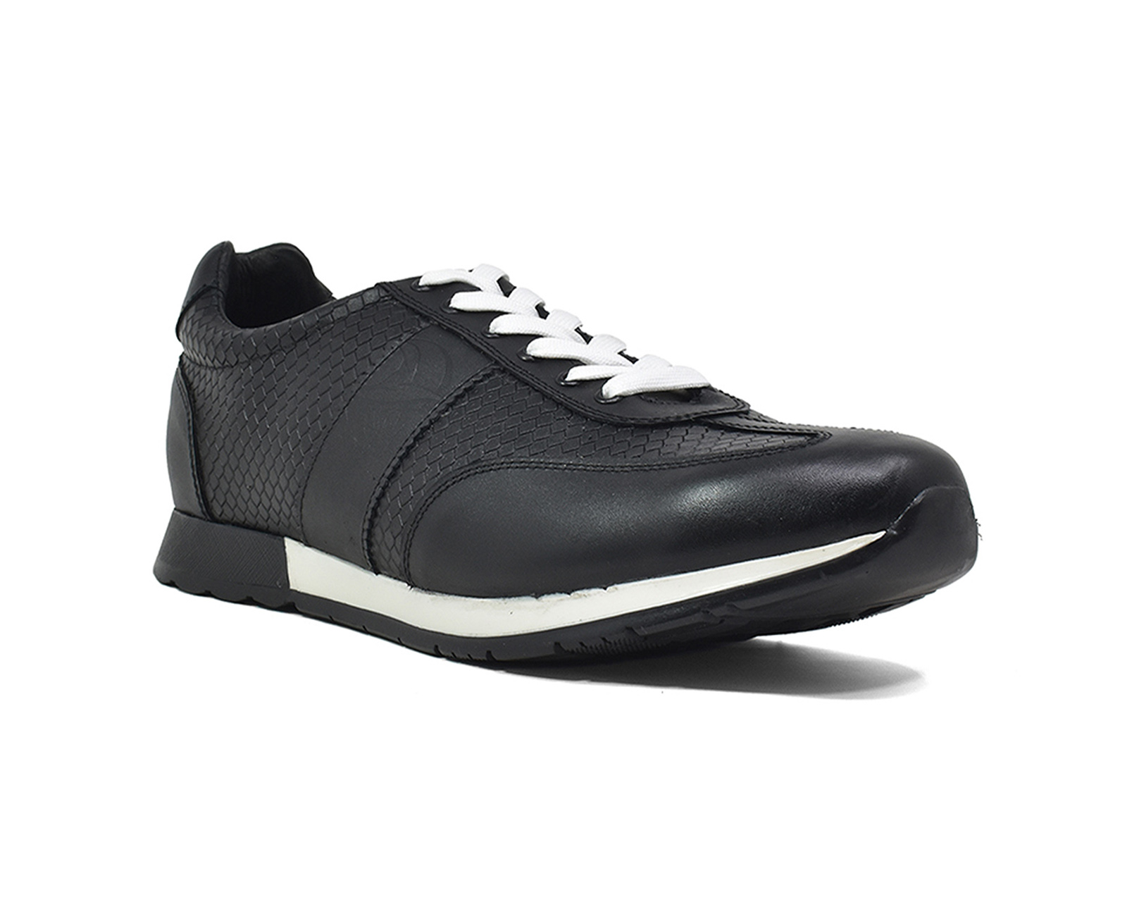 Foto 2 pulgar | Tenis Casual Warlock 2503 Negro De Piel Para Hombre.