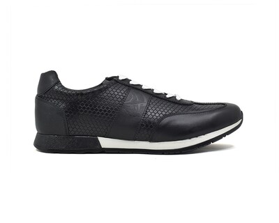 Foto 4 | Tenis Casual Warlock 2503 Negro De Piel Para Hombre.