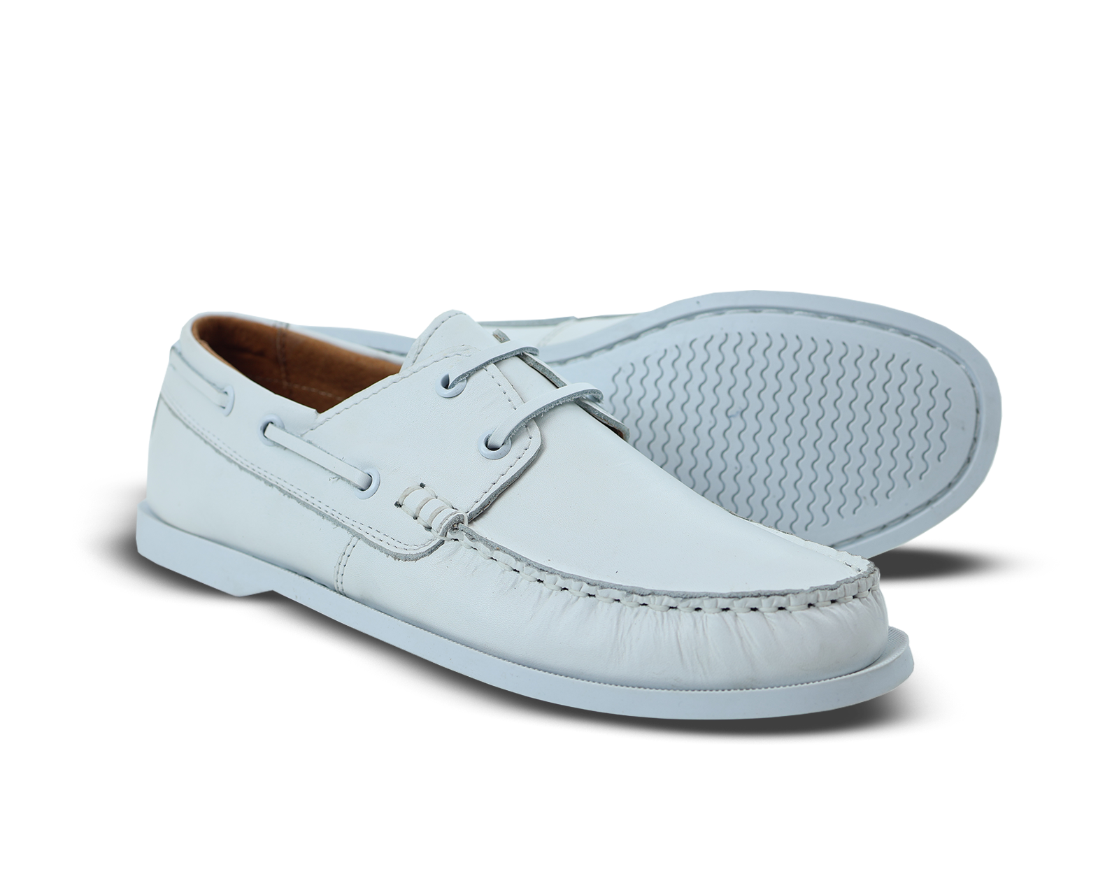 Foto 3 | Mocasines de Piel Rams Cottons Top-sider Blancos para Hombre