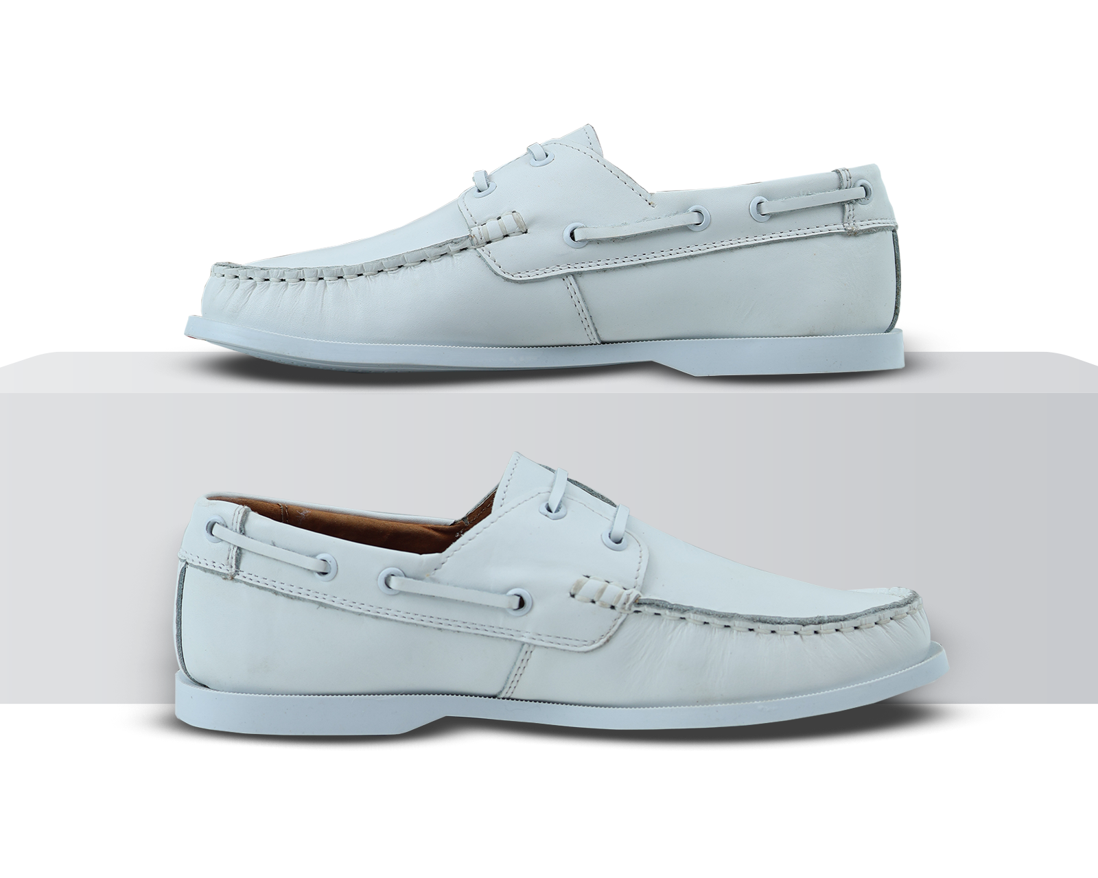 Foto 5 pulgar | Mocasines de Piel Rams Cottons Top-sider Blancos para Hombre
