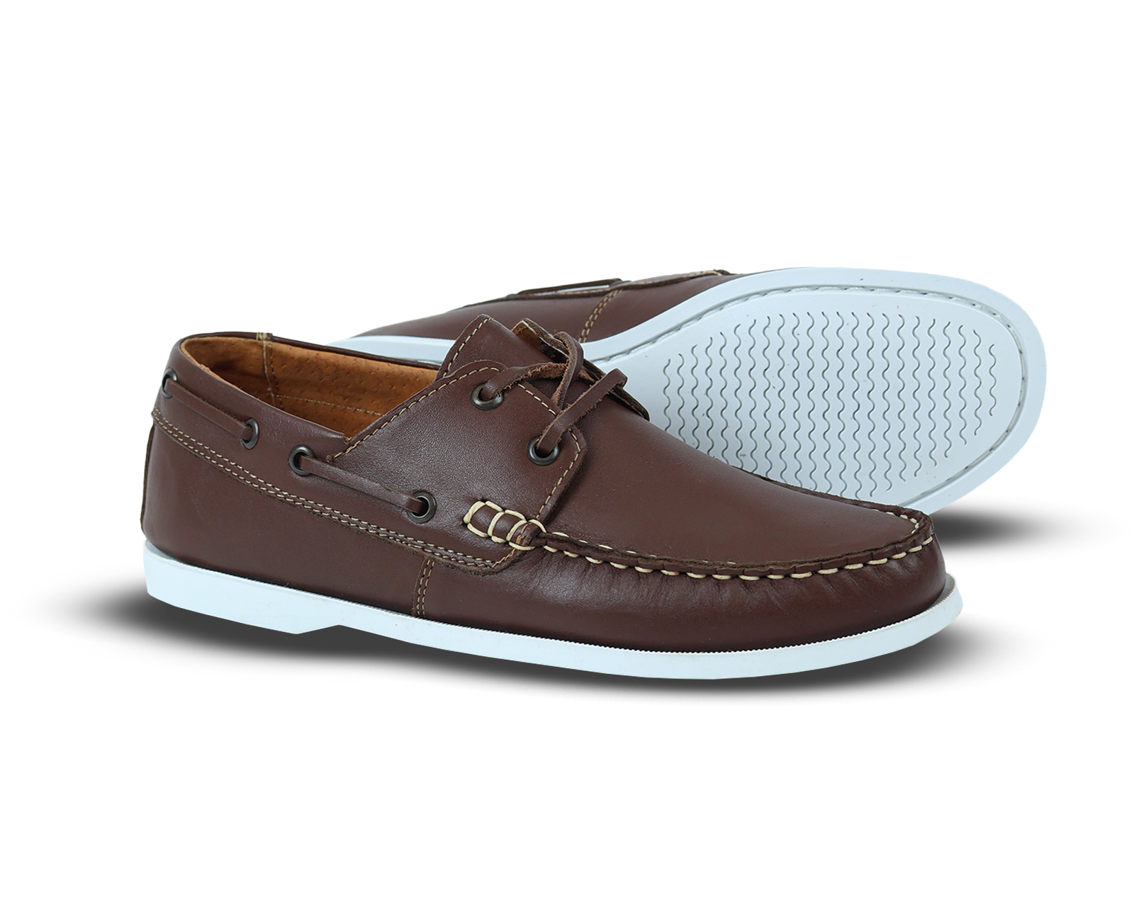 Foto 4 pulgar | Mocasines Nauticos De Piel Rams Cottons Modelo Top-sider color Marrón para Hombre
