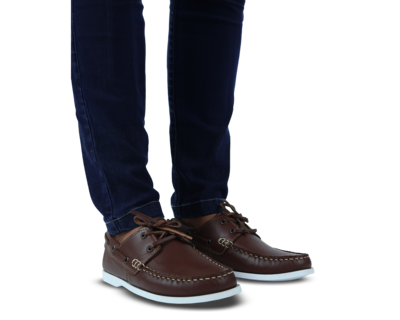 Foto 6 | Mocasines Nauticos De Piel Rams Cottons Modelo Top-sider color Marrón para Hombre
