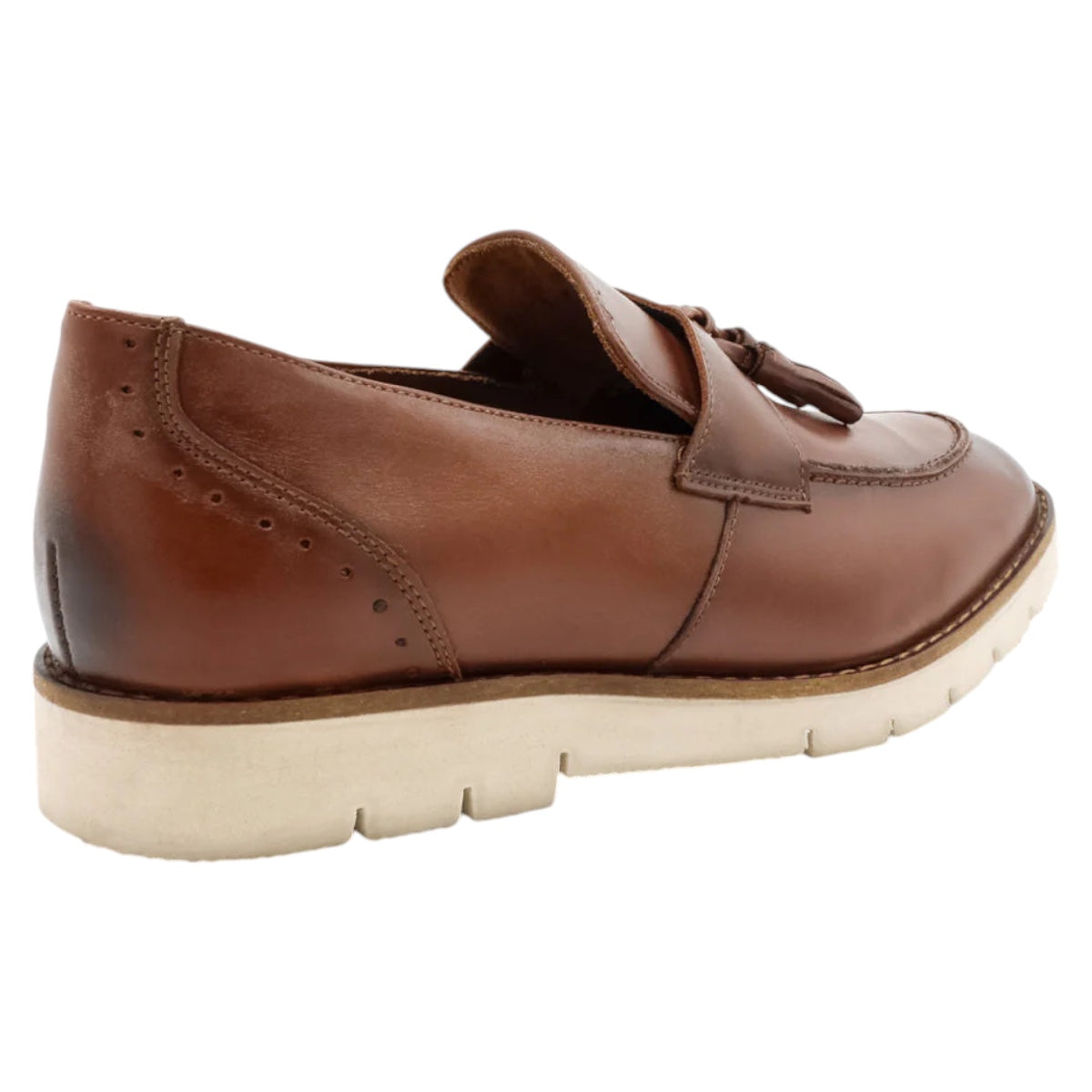 Foto 3 | Mocasines Exterior Piel Natural Color Café Para Hombre De Rbcollection