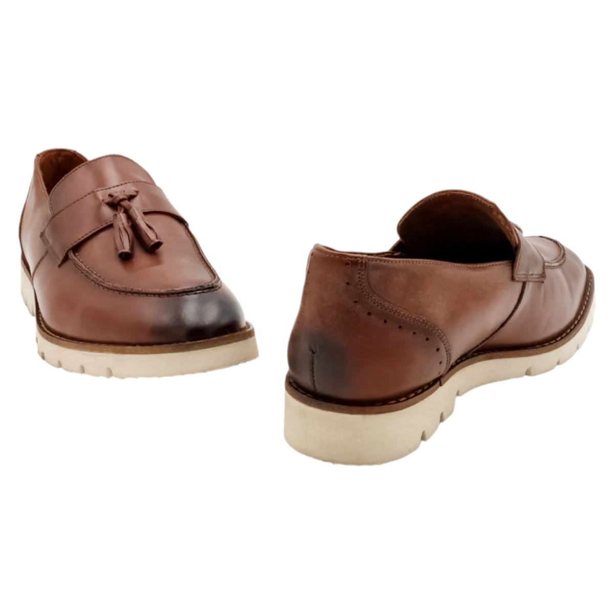 Foto 6 | Mocasines Exterior Piel Natural Color Café Para Hombre De Rbcollection