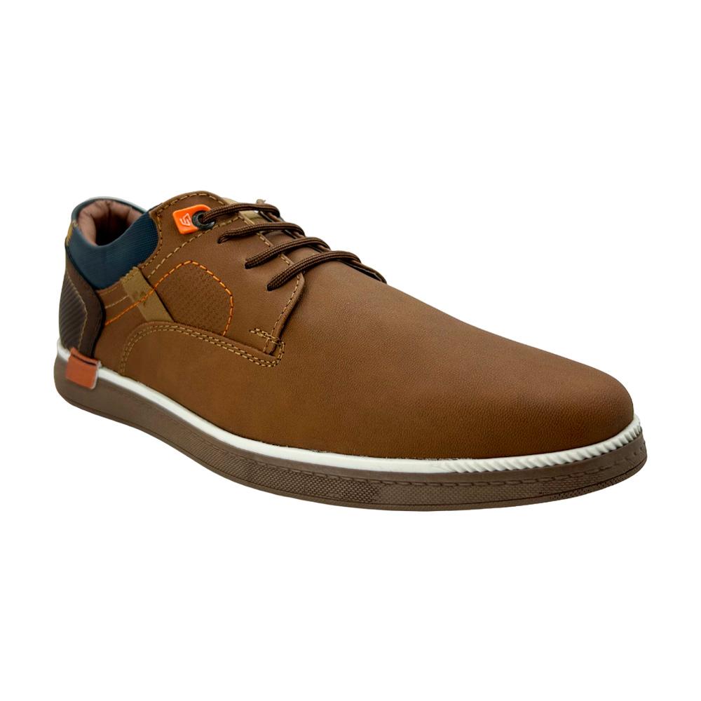 Foto 3 pulgar | Zapato Hombre Custom Style Casual Agujetas Cafe