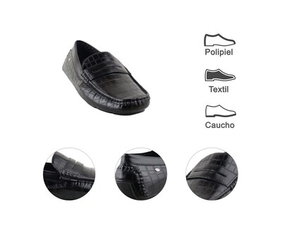 Foto 7 | Driver Para Hombre Lob Footwear Pu Croc Negro 52404521