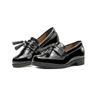 Foto 1 | Mocasin Infantil Formal Elegante Salamandra Charol Negro Negro