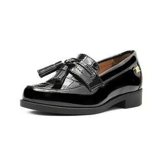 Foto 3 | Mocasin Infantil Formal Elegante Salamandra Charol Negro Negro