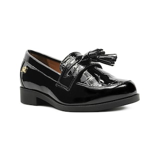 Foto 4 | Mocasin Infantil Formal Elegante Salamandra Charol Negro Negro