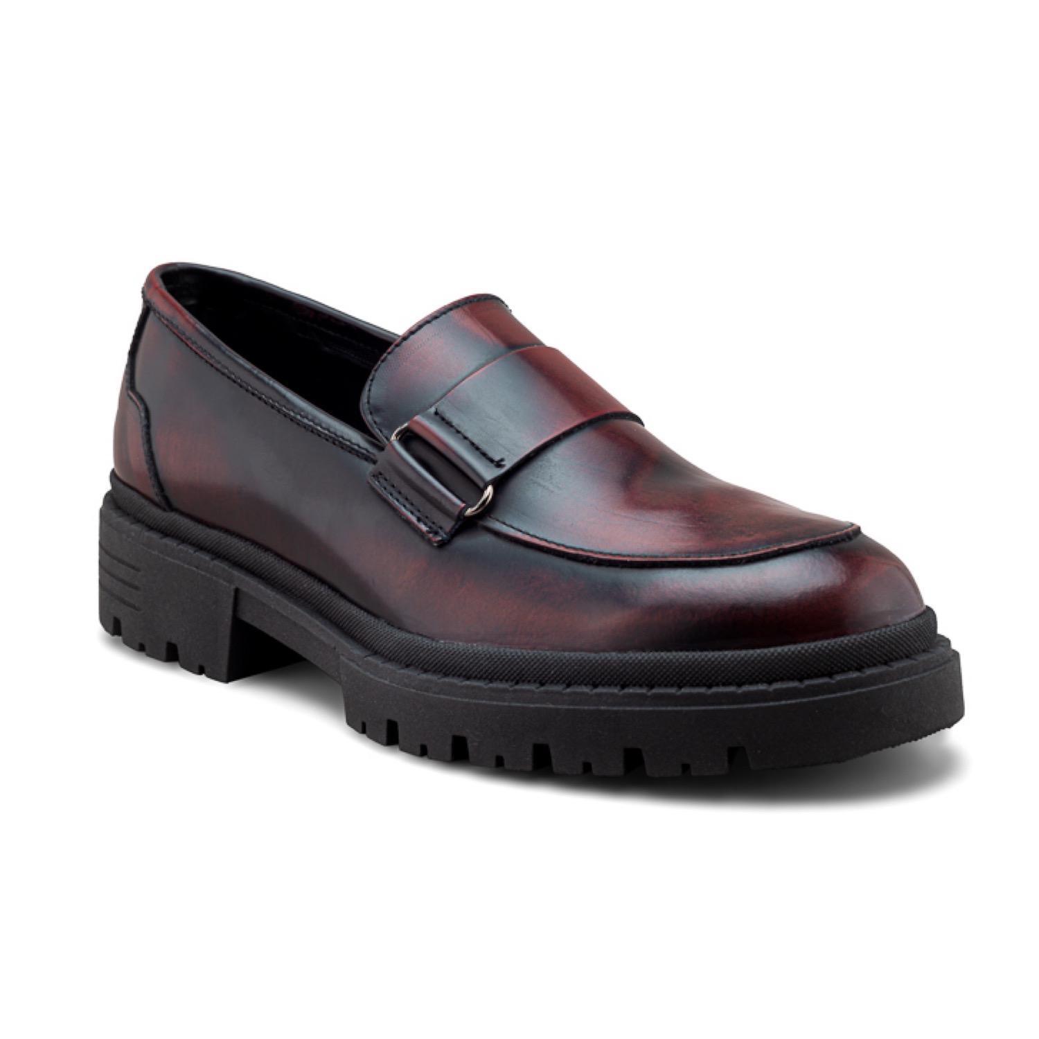 Foto 1 | Zapato Casual Tipo Loafer Vino Para Hombre Con Suela Chunky