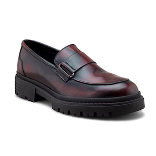 Foto 1 | Zapato Casual Tipo Loafer Vino Para Hombre Con Suela Chunky