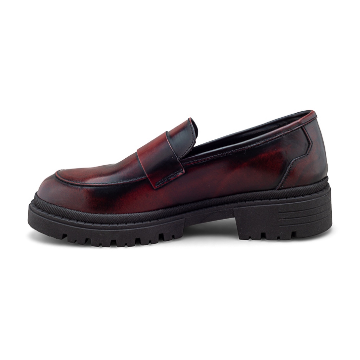 Foto 4 | Zapato Casual Tipo Loafer Vino Para Hombre Con Suela Chunky