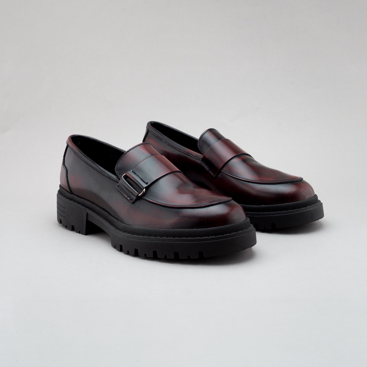 Foto 8 pulgar | Zapato Casual Tipo Loafer Vino Para Hombre Con Suela Chunky
