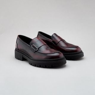 Foto 7 | Zapato Casual Tipo Loafer Vino Para Hombre Con Suela Chunky