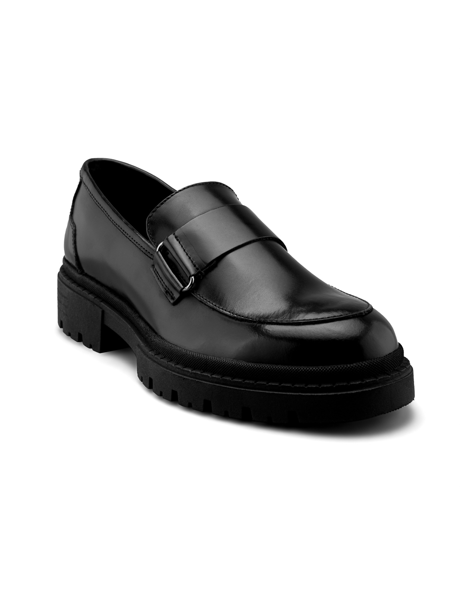 Foto 1 | Zapato Casual Loafer Negro Para Hombre Con Suela Gruesa