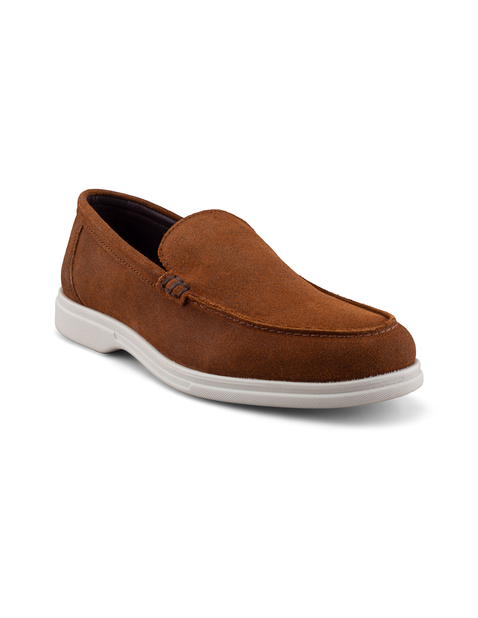 Foto 2 pulgar | Mocasín De Gamuza Café Para Hombre Con Suela Ligera Y Diseño Slip-on