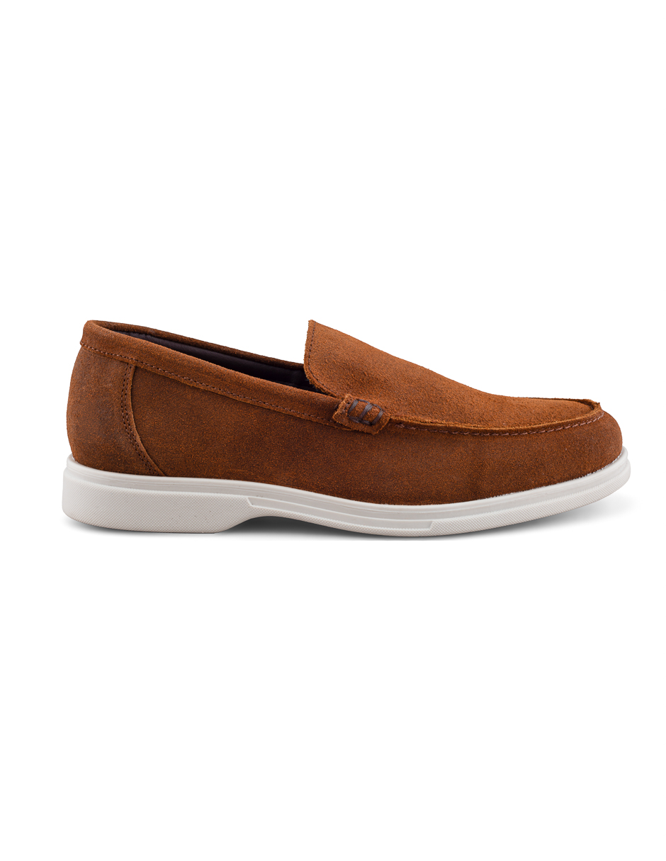 Foto 3 pulgar | Mocasín De Gamuza Café Para Hombre Con Suela Ligera Y Diseño Slip-on