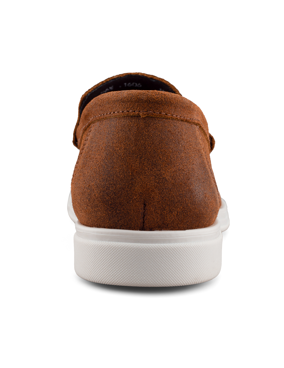 Foto 4 pulgar | Mocasín De Gamuza Café Para Hombre Con Suela Ligera Y Diseño Slip-on