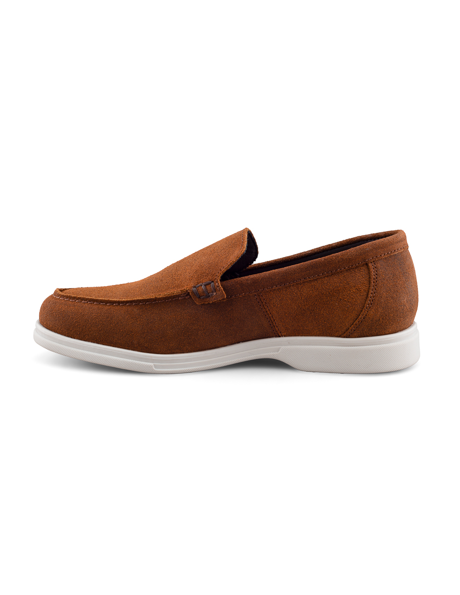 Foto 5 pulgar | Mocasín De Gamuza Café Para Hombre Con Suela Ligera Y Diseño Slip-on