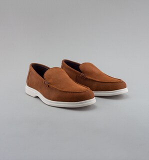 Foto 8 | Mocasín De Gamuza Café Para Hombre Con Suela Ligera Y Diseño Slip-on