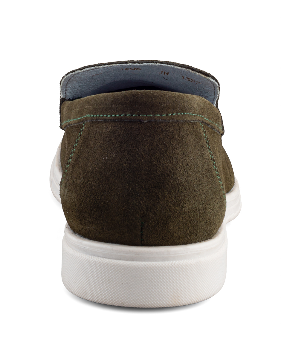 Foto 3 | Mocasín Verde De Gamuza Para Hombre Con Suela Flexible