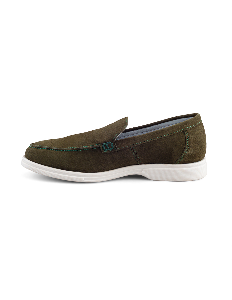 Foto 5 pulgar | Mocasín Verde De Gamuza Para Hombre Con Suela Flexible