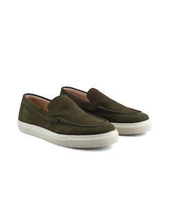 Foto 6 | Zapato Mocasín Verde De Gamuza Para Hombre Con Suela Sneaker