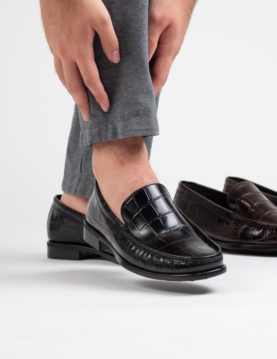 Foto 6 | Mocasín De Piel Vacuno Negro Para Hombre