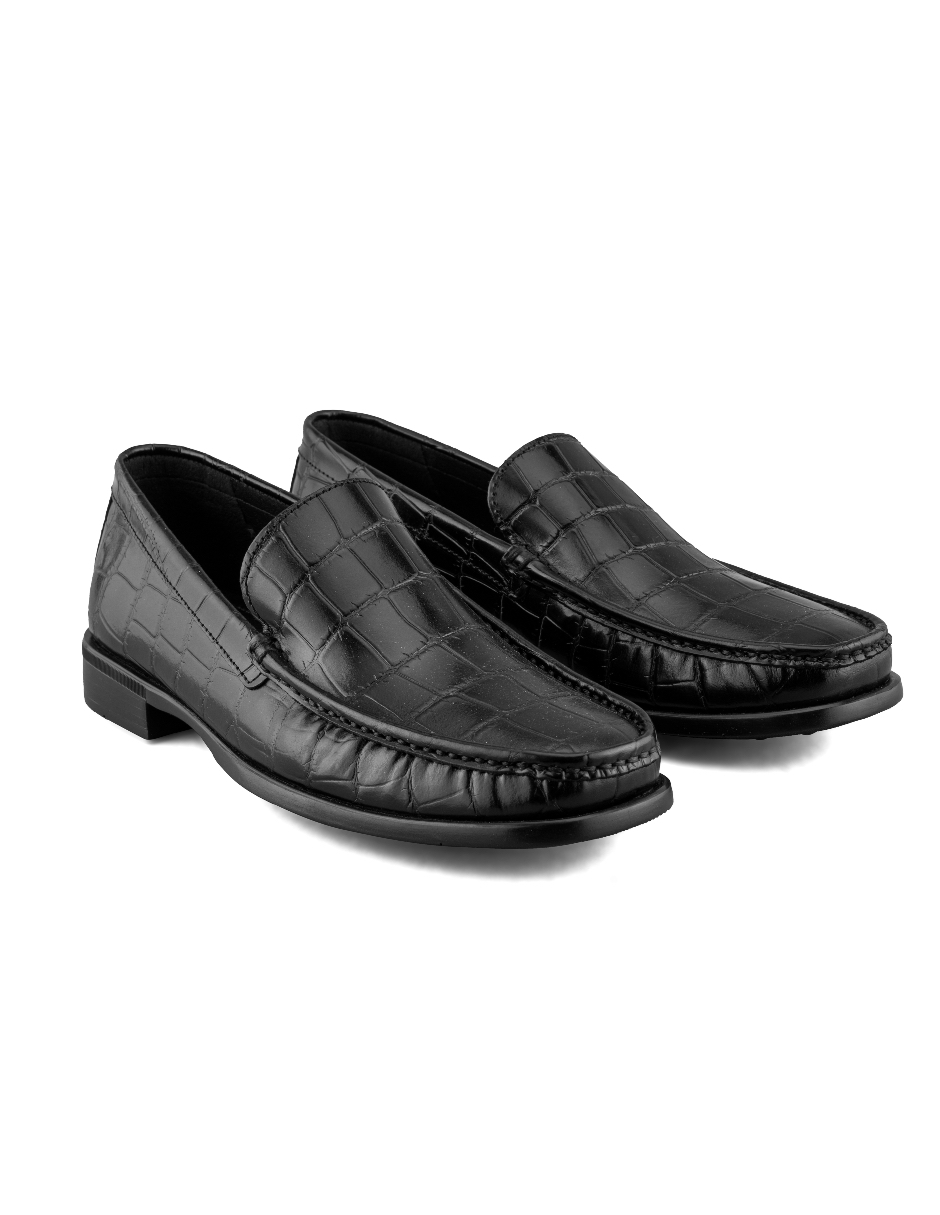 Foto 8 pulgar | Mocasín De Piel Vacuno Negro Para Hombre