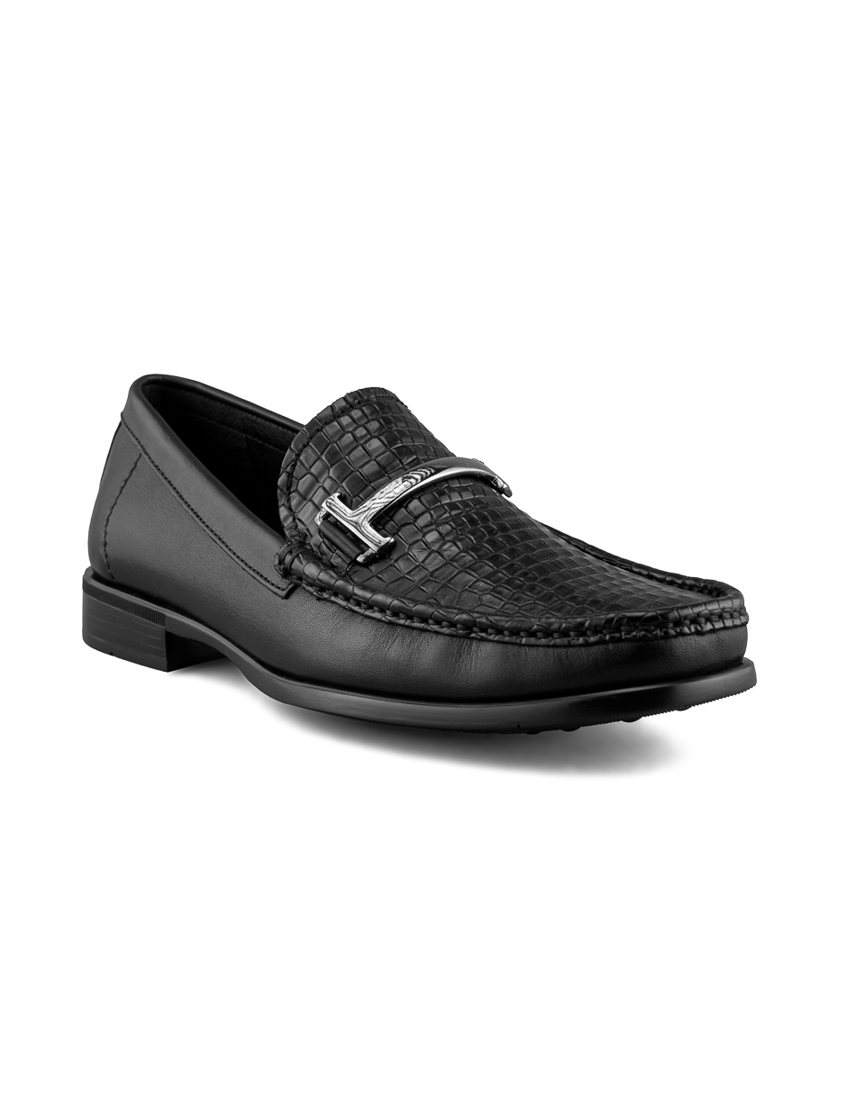 Foto 2 pulgar | Mocasín De Piel Vacuno Negro Para Caballero Con Herraje Metálico