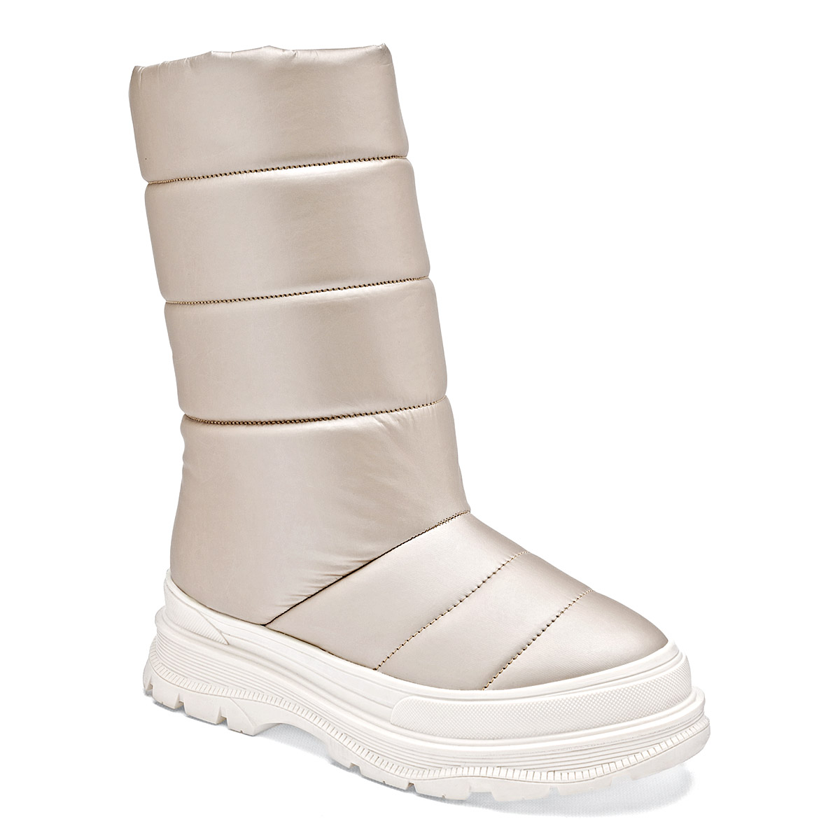 Lady One Bota Con Peluche Para Mujer Beige, Código 120822-e