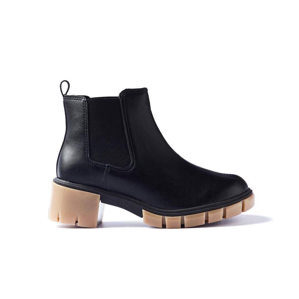 Bota Chelsea Moleca Dalia Elastico Negro Para Mujer