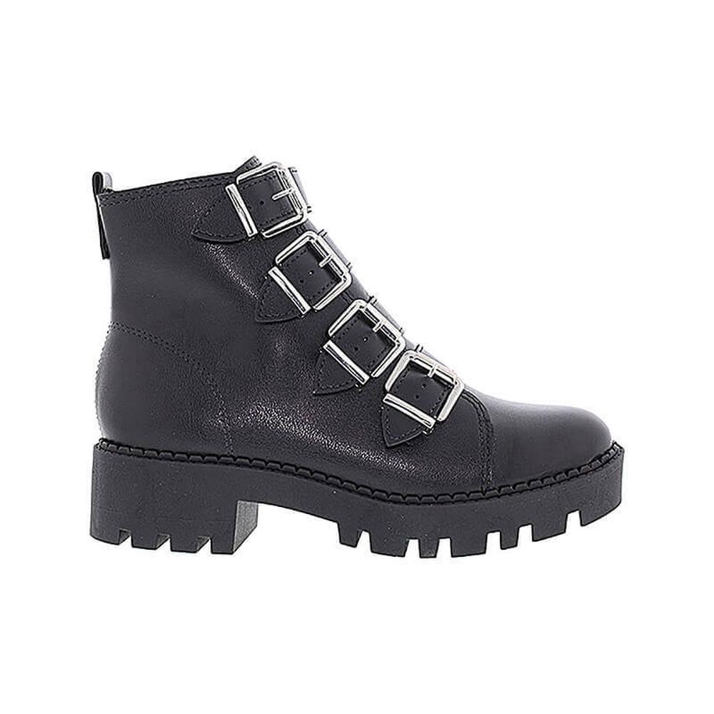 Foto 2 pulgar | Bota Combat Boot Moleca Dafny Napa Negro para Mujer