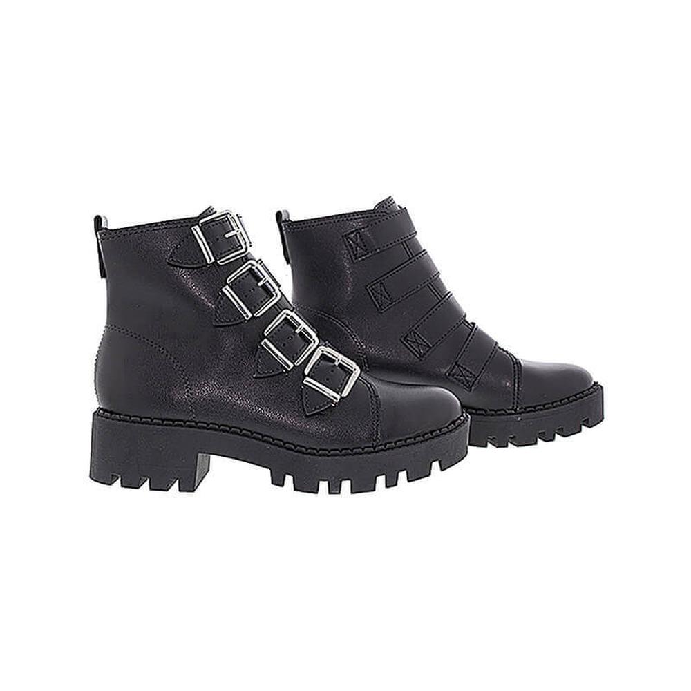 Foto 3 pulgar | Bota Combat Boot Moleca Dafny Napa Negro para Mujer