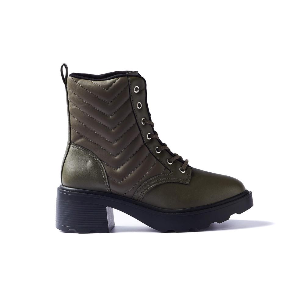 Foto 2 pulgar | Bota Combat Boot Vizzano Saula Napa Verde Oscuro para Mujer