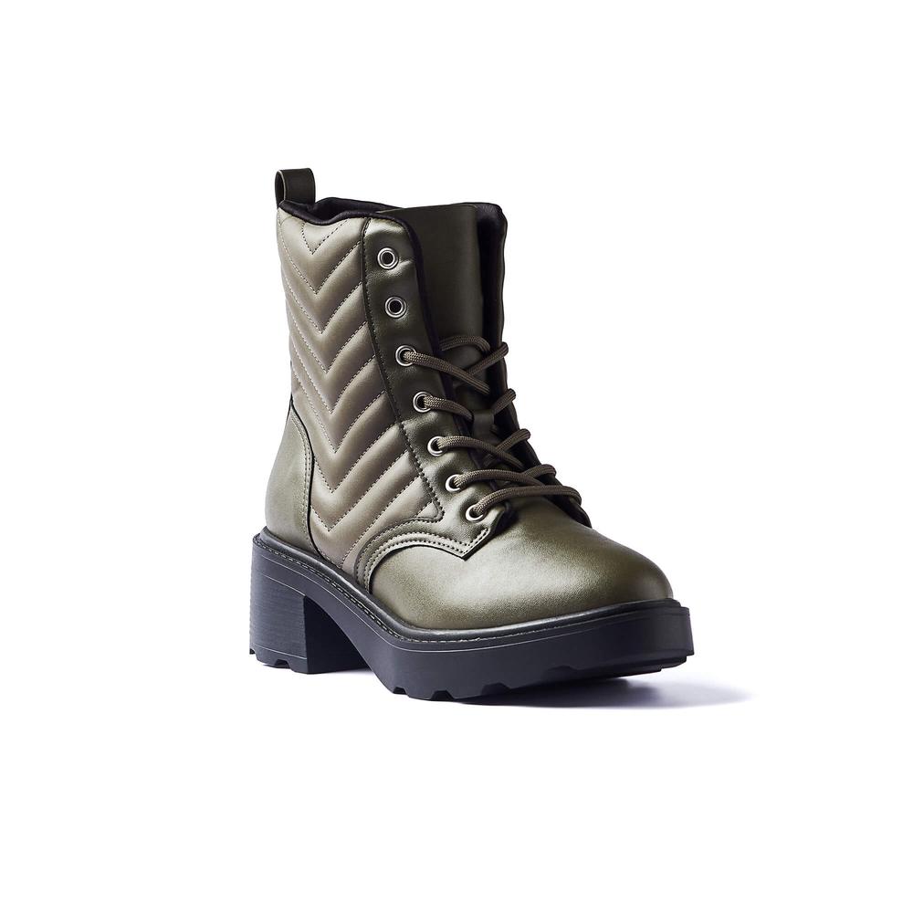 Foto 3 pulgar | Bota Combat Boot Vizzano Saula Napa Verde Oscuro para Mujer