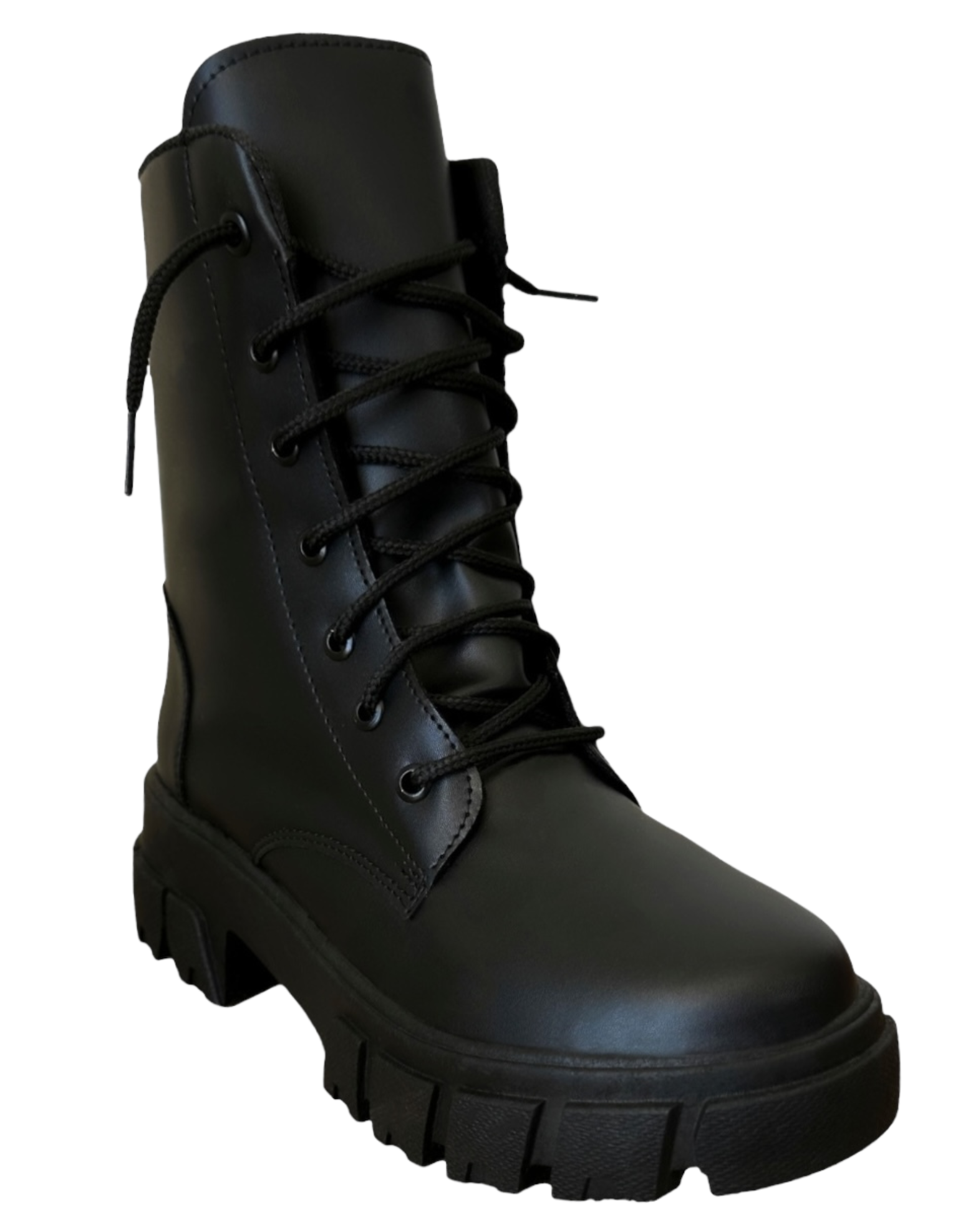 Foto 2 pulgar | Bota Combat Corta Malabis Bot-1019 Negra con Agujetas de Mujer