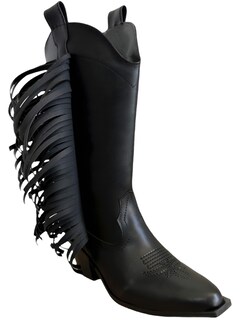 Foto 1 | Bota Cowboy Malabis Bot-1014 Negras Decorada al Costado para Mujer
