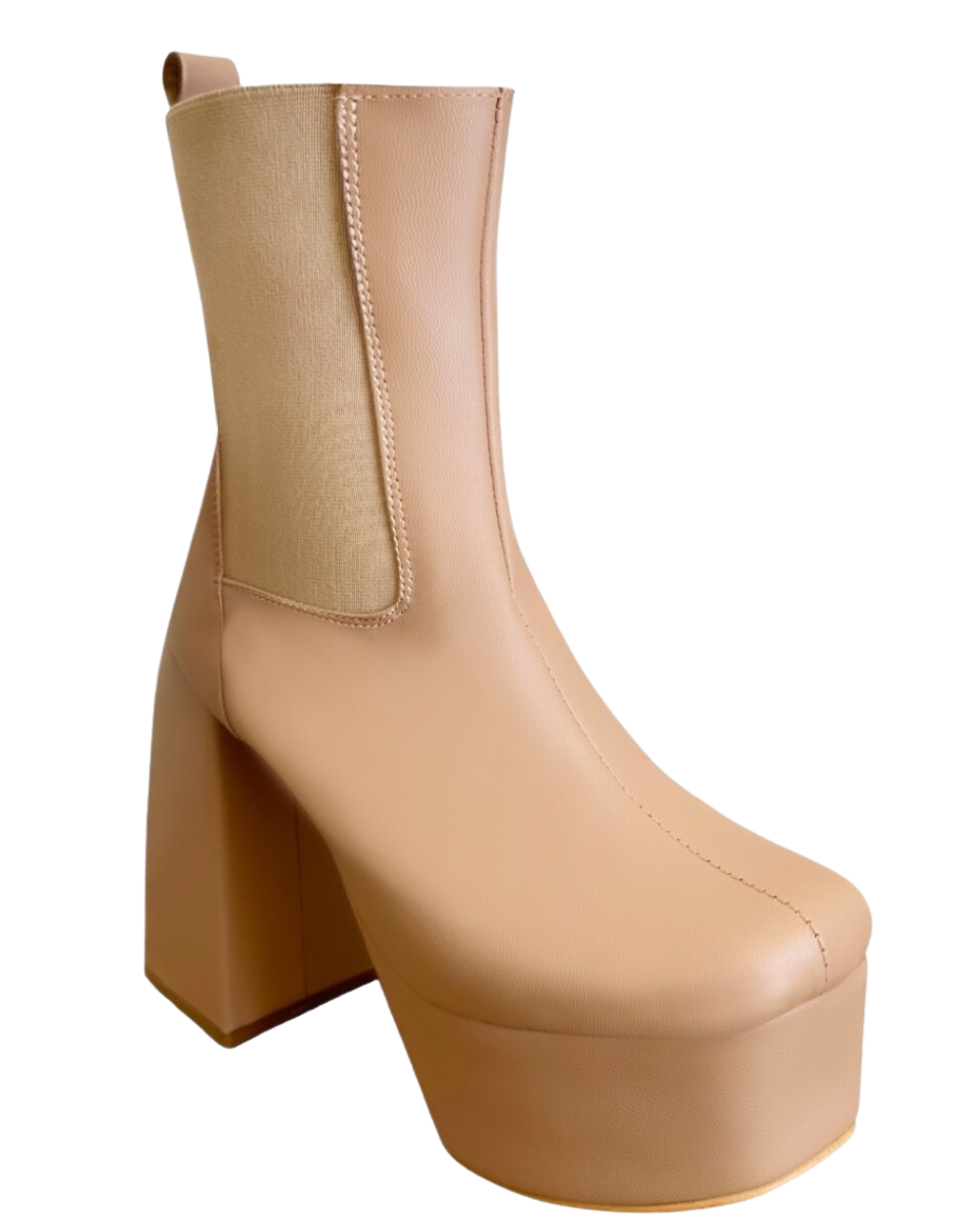 Botin De Plataforma Para Mujer Malabis Bot-1021 Color Crema