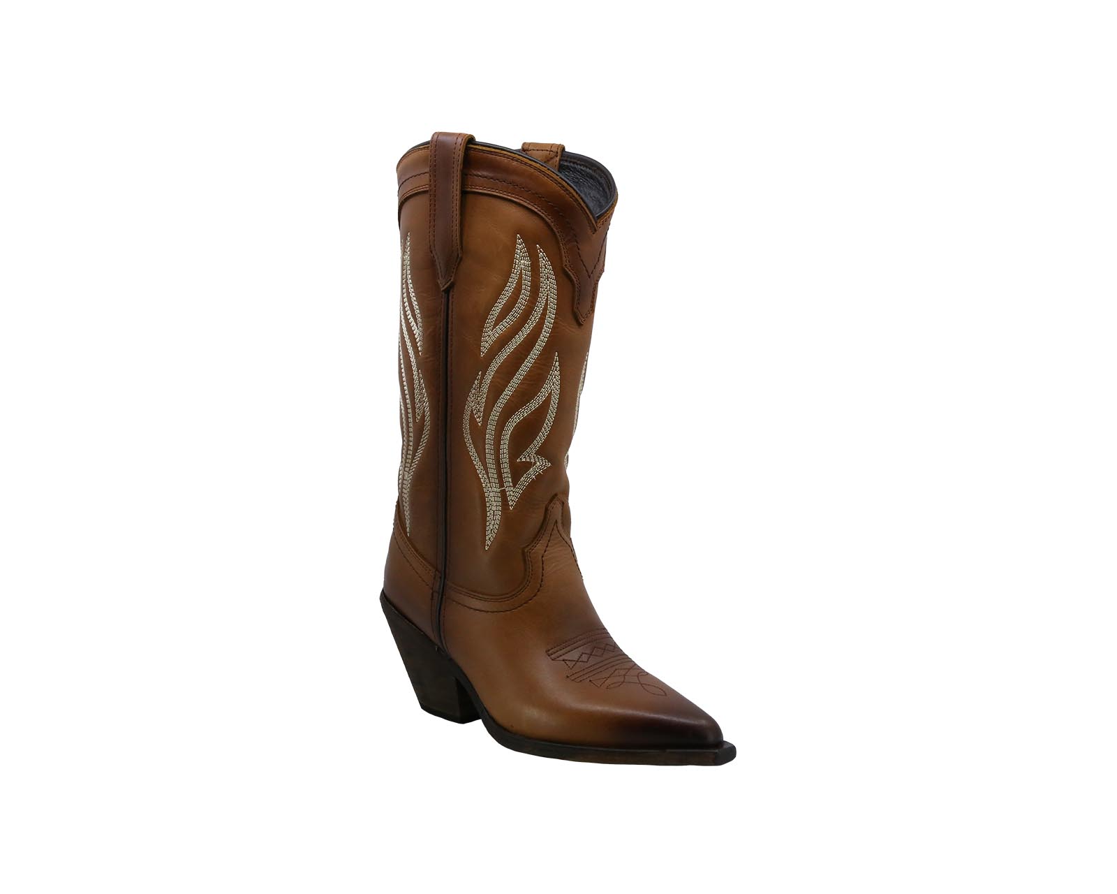 Foto 2 pulgar | Bota Cowboy de Piel Triples Boots Delicias 36180 Café para Dama