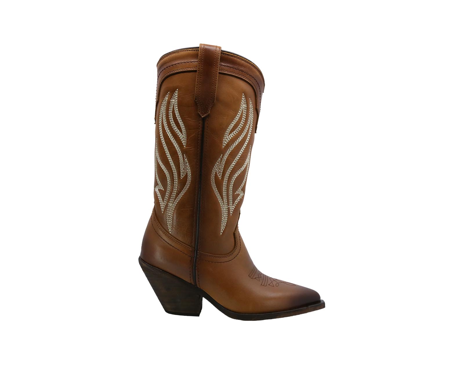 Foto 2 | Bota Cowboy de Piel Triples Boots Delicias 36180 Café para Dama