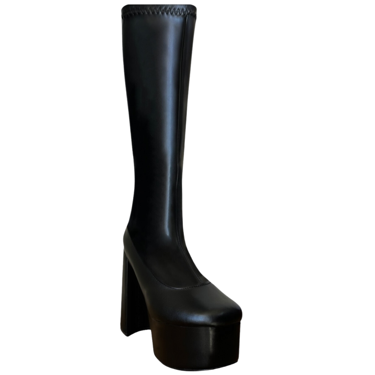 Foto 2 pulgar | Botas De Plataforma Para Mujer Malabis Bot-1020 Color Negro Debajo La Rodilla