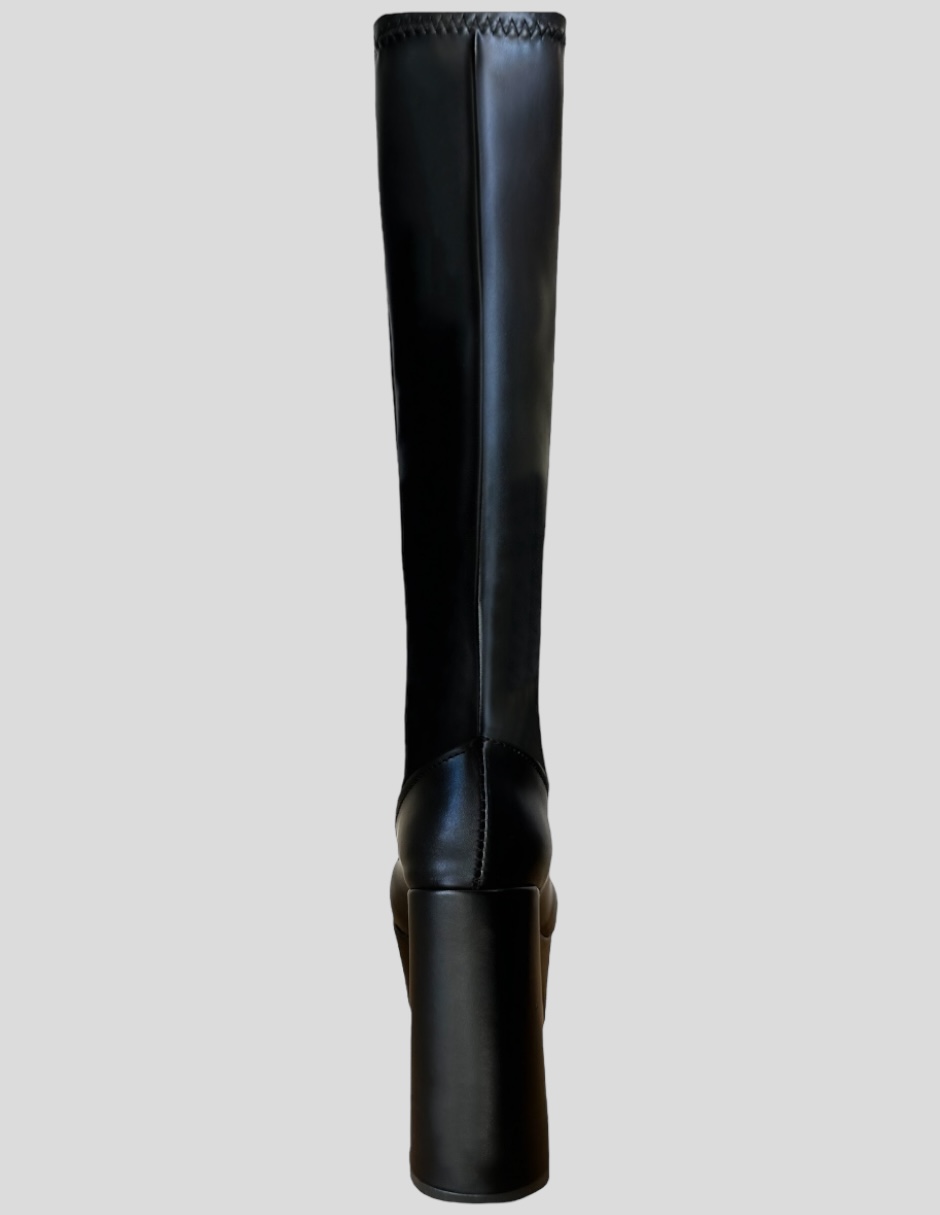 Foto 7 pulgar | Botas De Plataforma Para Mujer Malabis Bot-1020 Color Negro Debajo La Rodilla