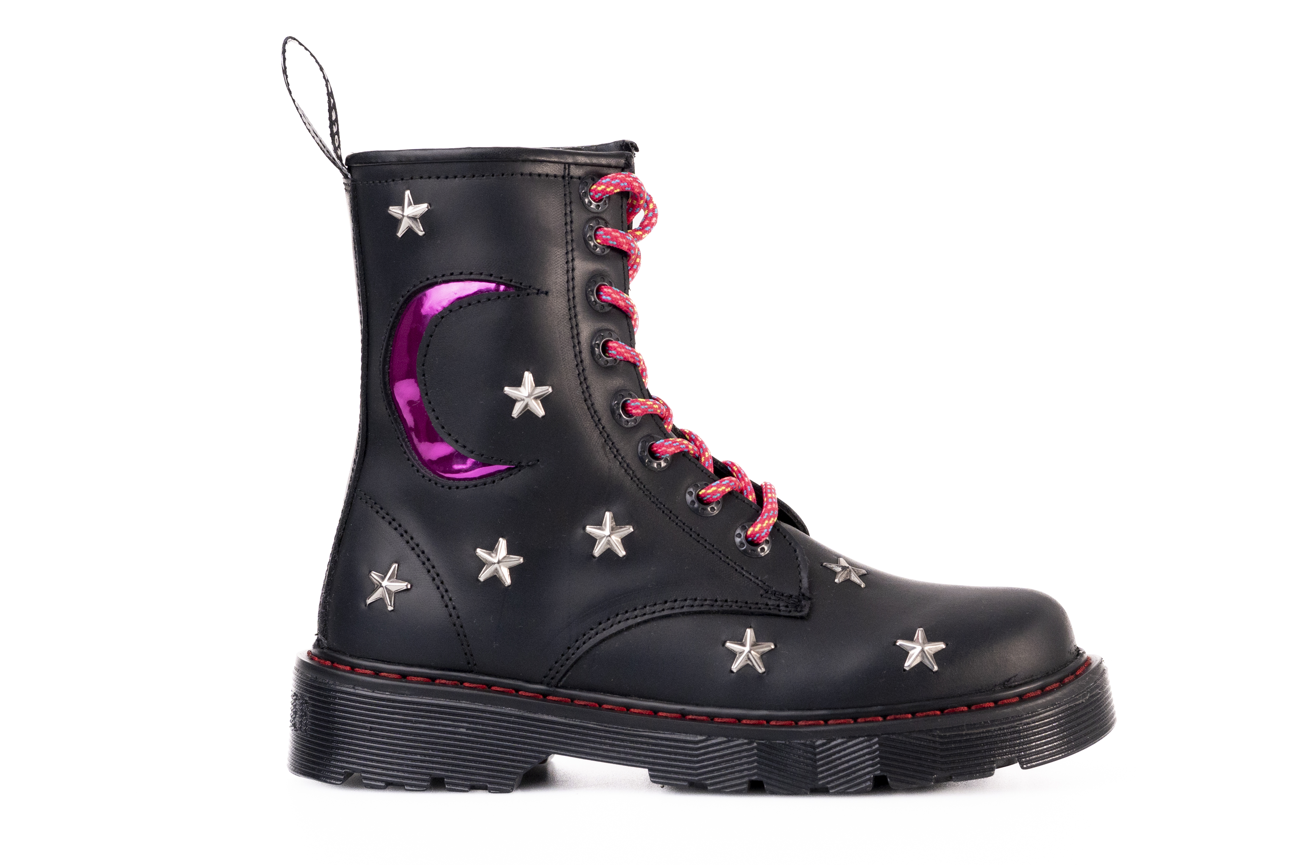 Bota Offlander de Cuero Negras con Luna y Estrellas Estoperol