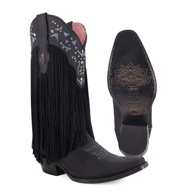 Foto 4 pulgar | Bota Forajida Ladies el Malcreado Lm84 Negra para Mujer