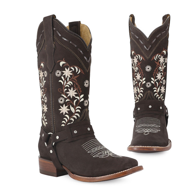 Foto 5 pulgar | Botas Vaqueras Ladies El Malcreado Marrones de Piel de Res con Diseño Exclusivo para Mujer