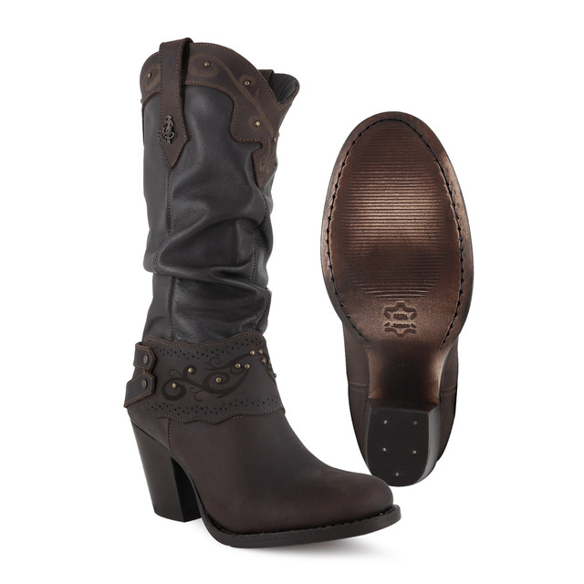 Foto 4 pulgar | Botas Bella Chocolate Ladies el Malcreado Lm136 para Mujer