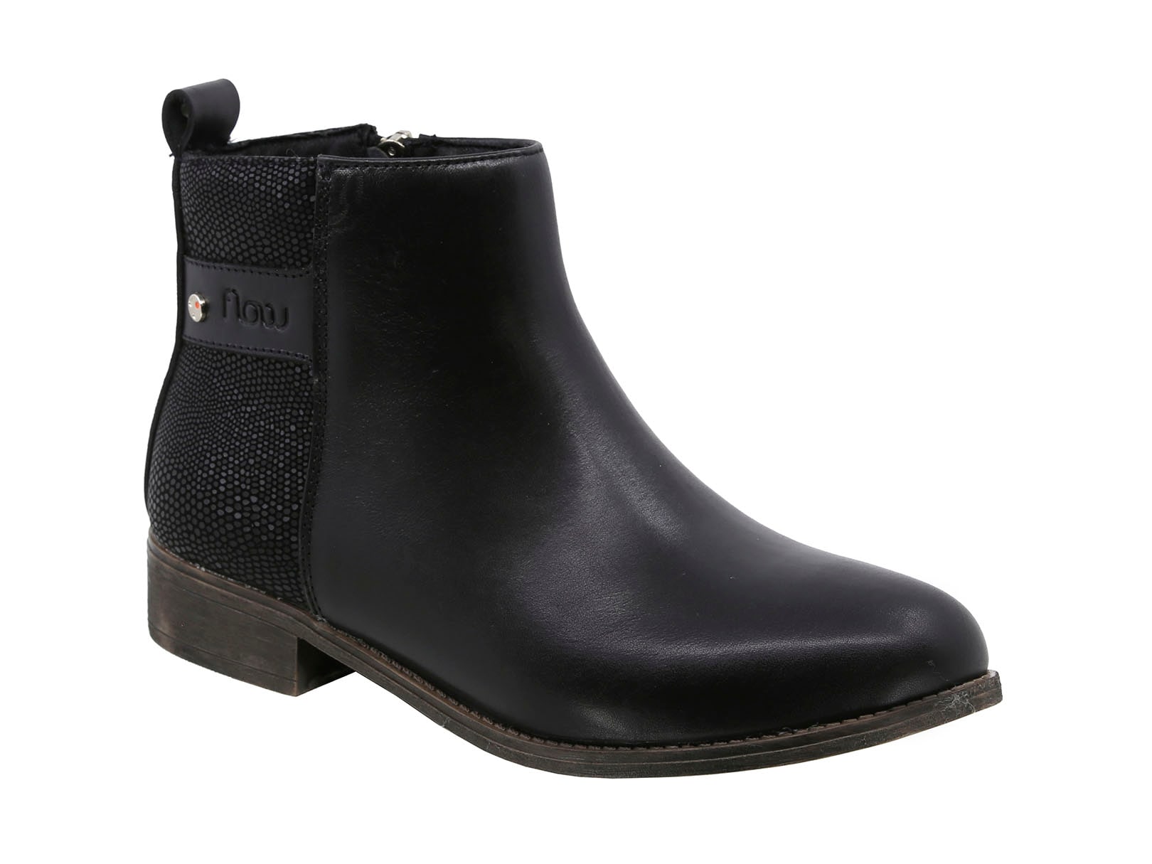 Botín Casual Triples Flow de Piel Maia 37040 Negro para Mujer $949