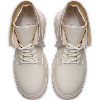 Foto 4 | Botas Shendy Vendy Beige Tipo Piel Casual para Mujer